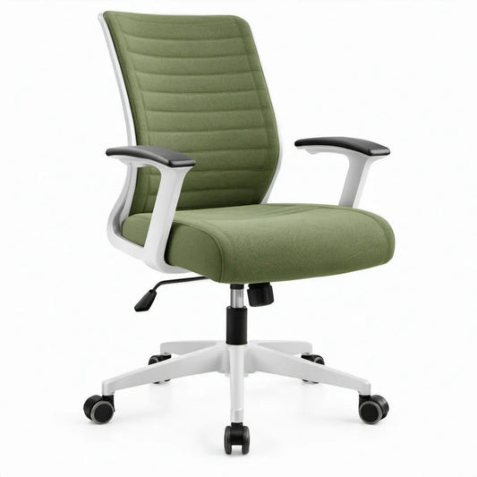 Ergonomische draaistoel groen/wit/zwart met hoge rugleuning, 60 x 60 x 110-120 cm