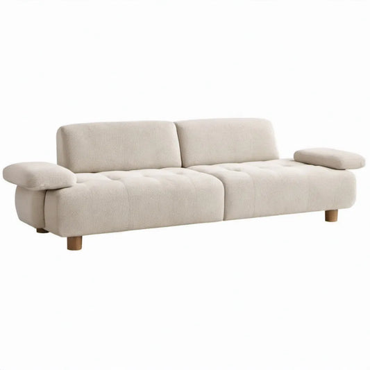 3-zitsbank 220 x 94 x 75 cm in crème bouclé polyester
