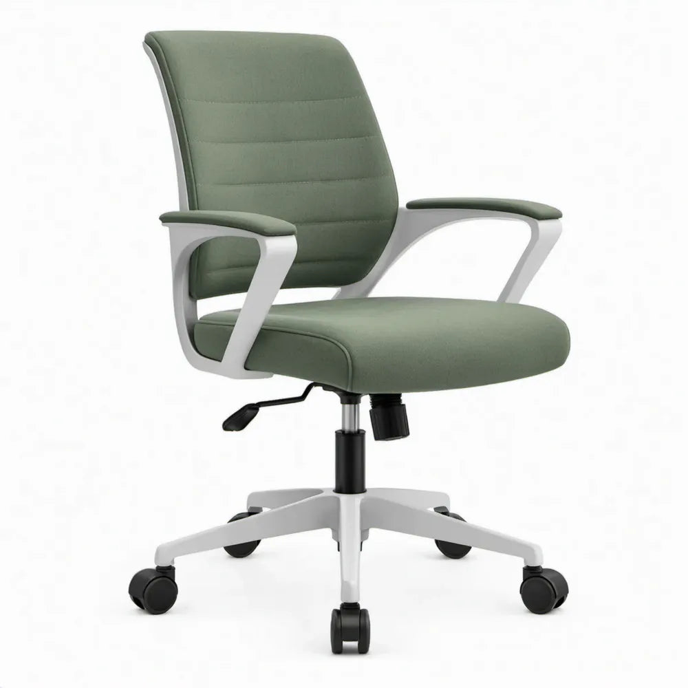 Ergonomische groene bureaustoel met armleuningen en wielen, 62 x 62 x 93-103 cm
